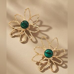 NWT Gold Wire Flower Earrings By Anthropologie
